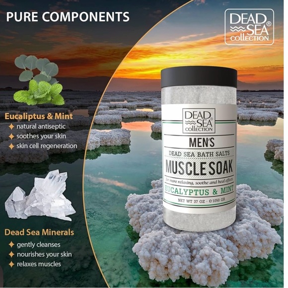 Men's Muscle Soak Bath Salts - Eucalyptus & Mint - Picture 2 of 3